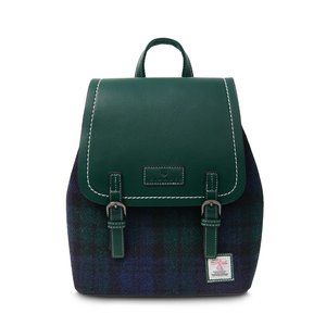 New Wool Tweed Backpack Purse Bag Navy Blue Green Black Watch (Scotland)